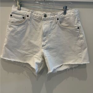 Agolde Cream Jean Shorts
